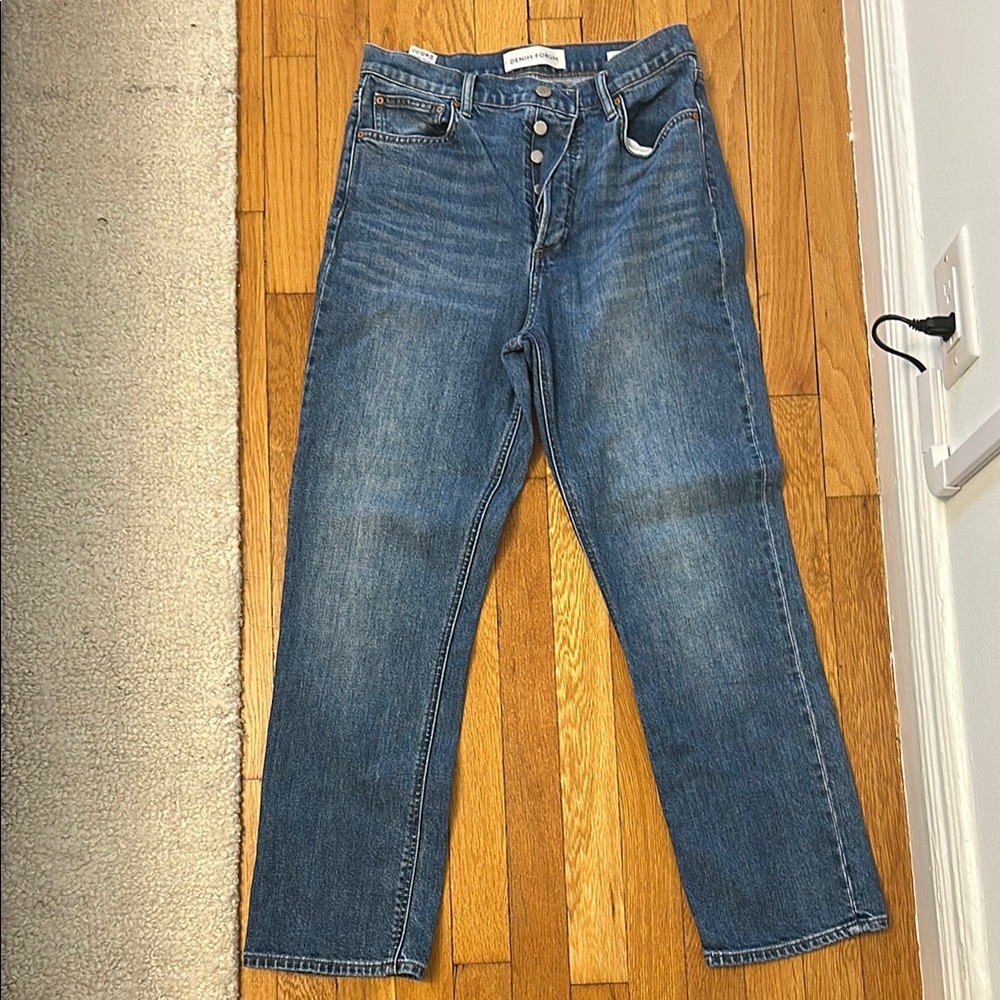 Denim Forum Blue Straight Leg Jeans